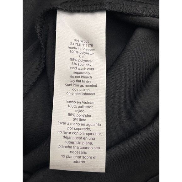 SLNY Women Navy With Sliver Metallic Trim Capelet Sheath Dress Size 8 - Picture 11 of 12